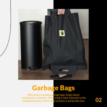 Instagram Post Design Template With Eco-Friendly Garbage Bags and a Carousel Layout 4326e-el1