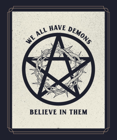 Pentagram-Themed T-Shirt Design Creator with a Quote