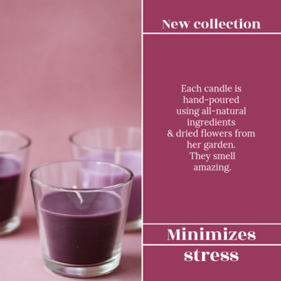 Instagram Post Maker for to Announce a New Organic Candles Collection