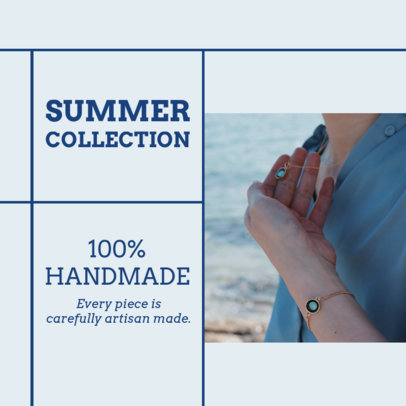 Instagram Post Design Template With a Carousel Layout to Promote Handcrafted Jewelry