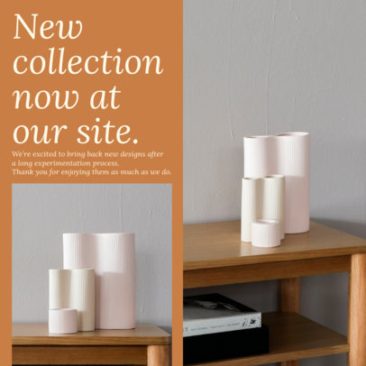 Instagram Post Generator to Promote Pottery Products with a Carrousel 4339c-el1