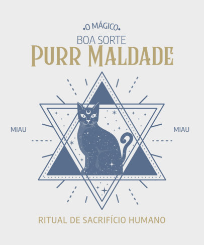 T-Shirt Design Generator with an Esoteric Cat Theme and a Fun Quote