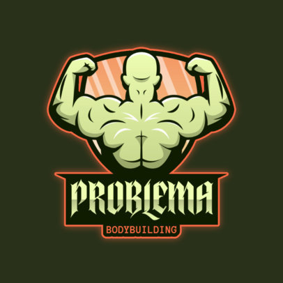 Online Logo Template for a Fitness Brand with a Bodybuilder Graphic