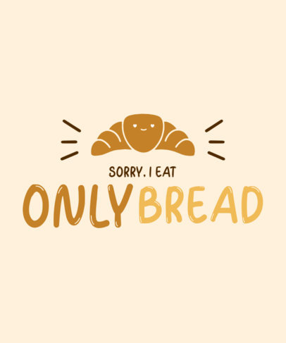 OnlyFans-Parody T-Shirt Design Maker Featuring a Croissant Clipart and a Pun