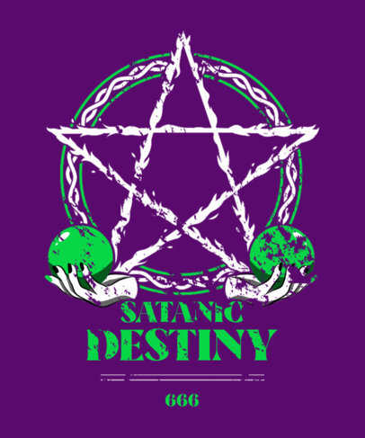 Black Metal-Inspired T-Shirt Design Maker Featuring a Pentagram 4041b
