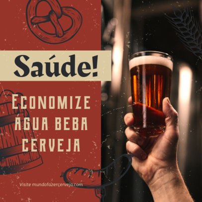Beer-Themed Instagram Post Generator Featuring Portuguese Text