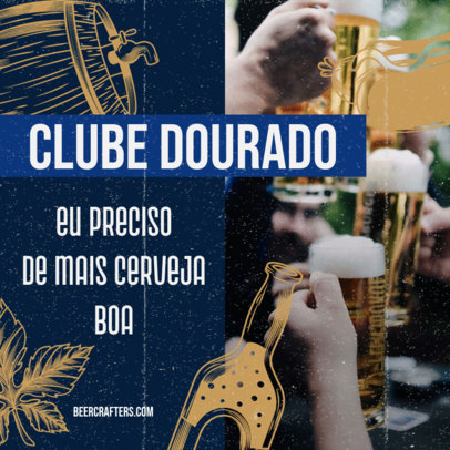 Beer-Themed Instagram Post Design Maker With Pictures and Illustrations