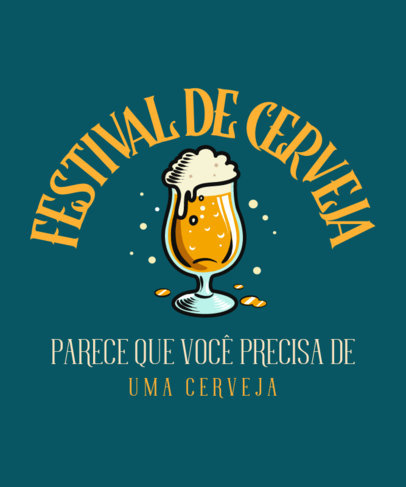 Quote T-Shirt Design Template for Beer Festivals