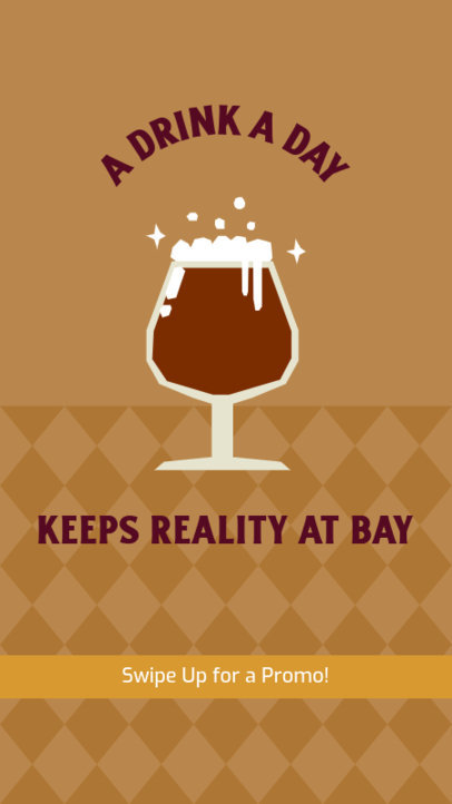 Instagram Story Template Featuring a Beer Graphic for a Bar Promo