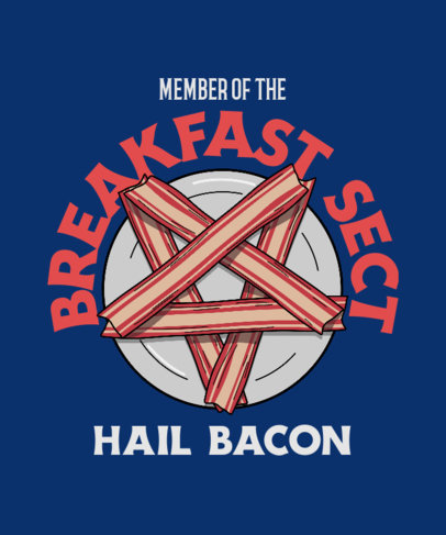 T-Shirt Design Maker Featuring a Pentagram Made of Bacon 4039b