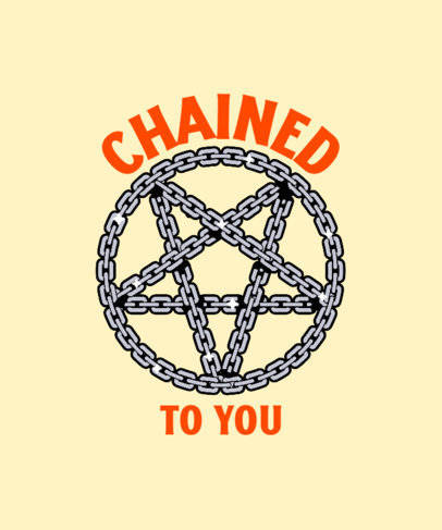 Bold T-Shirt Design Template with a Pentagram Graphic