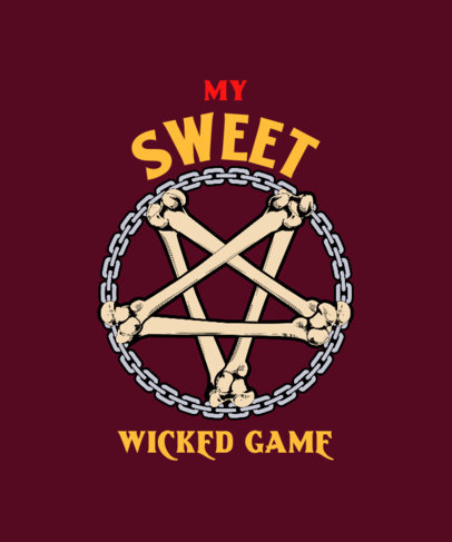  Wicked T-Shirt Design Creator with a Bone Pentagram Graphic 4039g