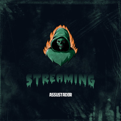 Logo Maker for a Gaming Streamer Featuring a Hooded Skull Character