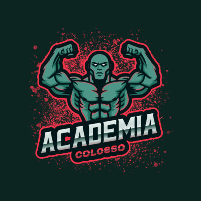Fitness Club Logo Template Featuring Bodybuilder Graphics