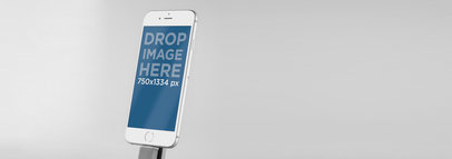 White iPhone 6 On Stand Wide