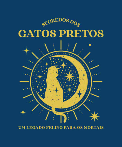 Mystic-Looking T-Shirt Design Maker for Cat Enthusiasts