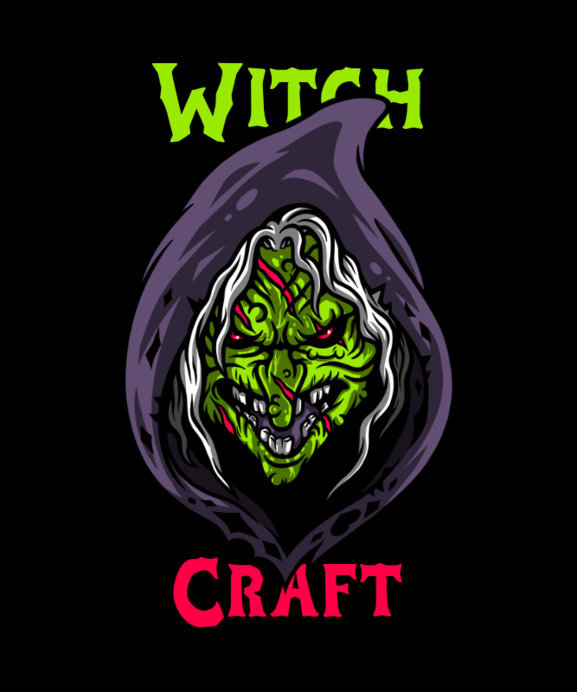 Placeit - Horror T-Shirt Design Creator with a Graphic of a Vicious Witch