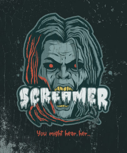 Illustrated T-Shirt Design Creator with a Frightening Character