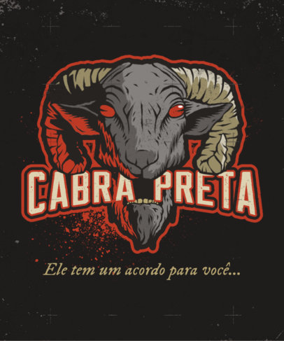 T-Shirt Design Creator with a Demonic Goat Head Graphic