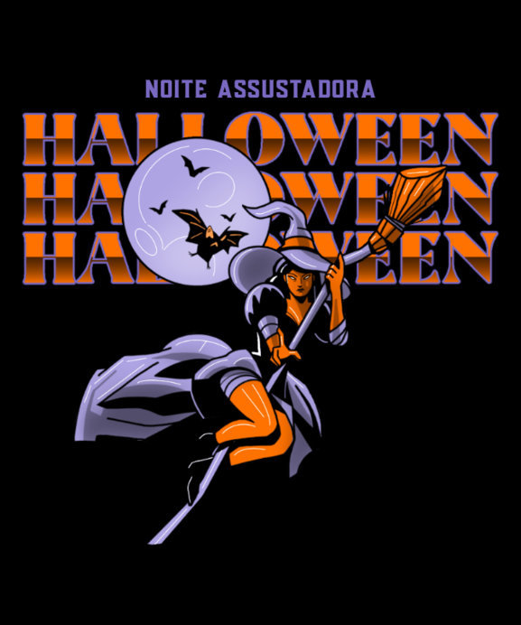 Placeit - Horror-Themed T-Shirt Design Creator Featuring a Witch