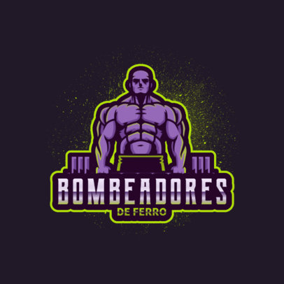 Logo Creator for a Gym Featuring an Illustrated Bodybuilder