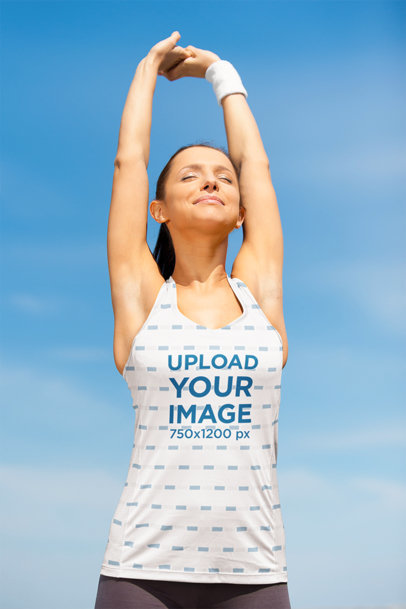Tank Top Mockup of a Woman Stretching Outdoors m10054 r-el2