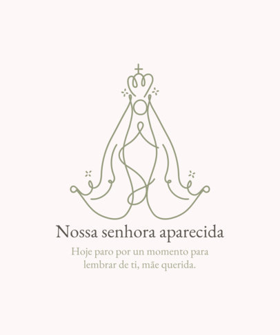 Nossa Senhora Aparecida T-Shirt Design Template with Quotes and Abstract Graphics 4067