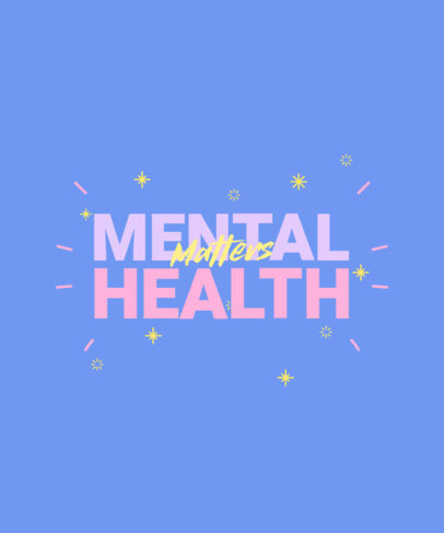 Mental-Health T-Shirt Design Template with Doodle Graphics
