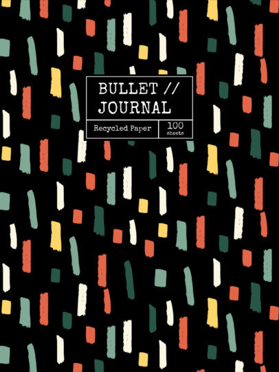 Notebook Cover Template Featuring Abstract Marker Stroke Patterns 4380-el1