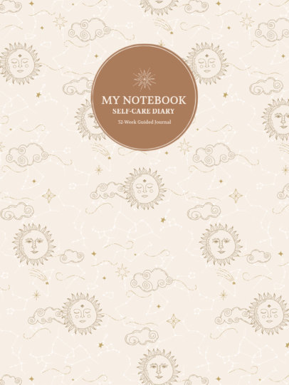Esoteric-Looking Notebook Cover Maker for a Self-Care Diary 4386a-el1