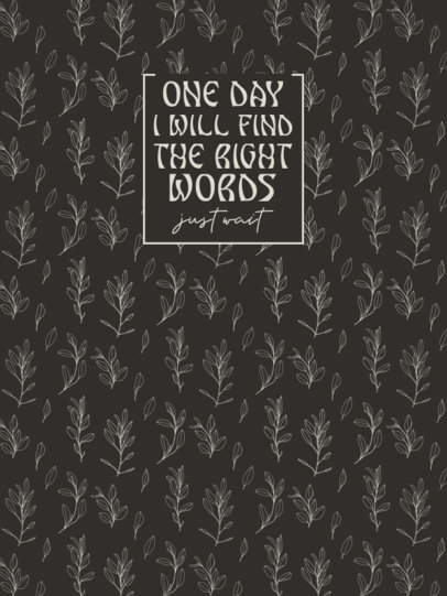 Notebook Cover Template Featuring Delicate Botanical Patterns 4390-el1