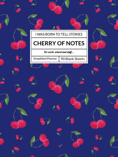 Notebook Cover Template Featuring Fruit Patterns 4396-el1