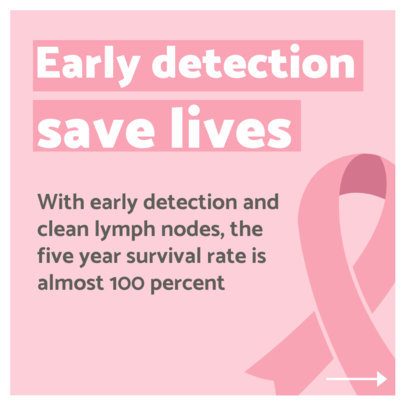 Instagram Post Design Template Featuring Breast Cancer Information
