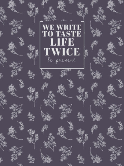 Notebook Cover Creator With Plant Graphics and Quotes 4390c-el1