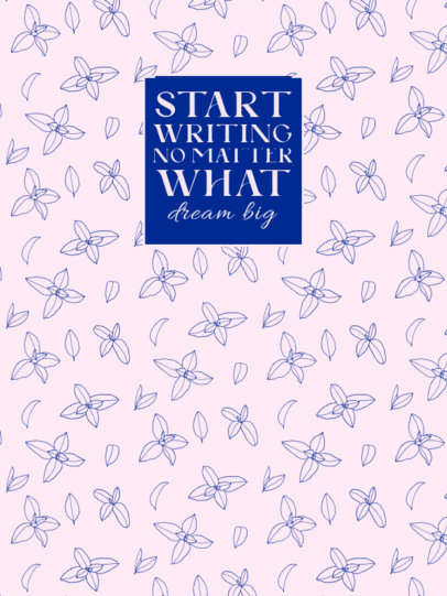 Notebook Cover Template Featuring a Quote on Writing 4390d-el1