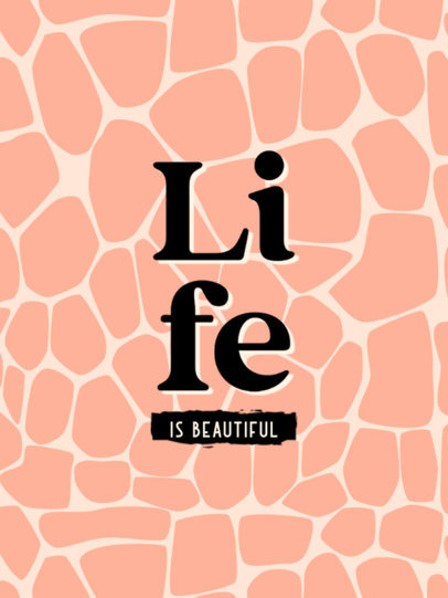 Notebook Cover Maker with a Positive Quote over an Animal Print 4382d-el1