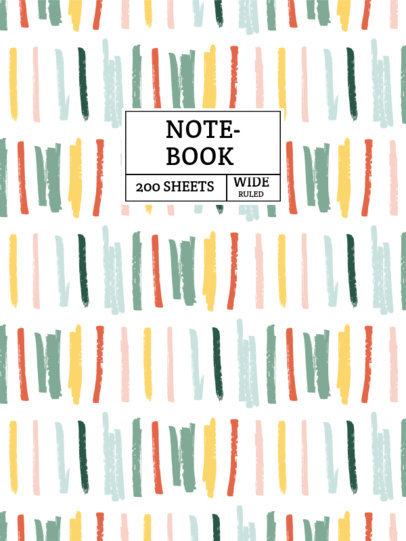 Notebook Cover Generator with a Colorful Marker Stroke Pattern 4380a-el1