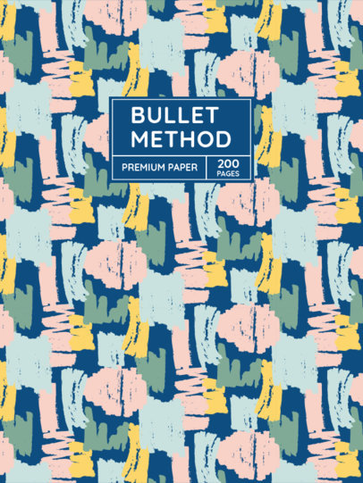 Notebook Cover Maker Featuring an Abstract Pattern of Marker Stains