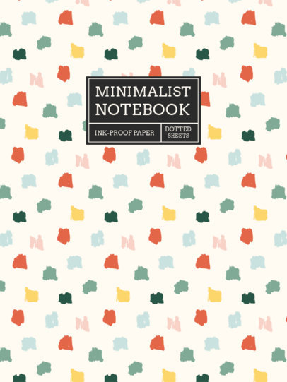 Notebook Cover Template Featuring a Pattern of Marker Dots 4380d-el1