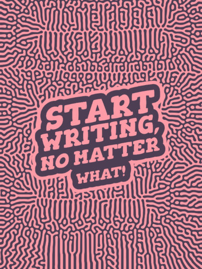 Notebook Cover Template Featuring an Encouraging Message and Abstract Patterns 4392f-el1