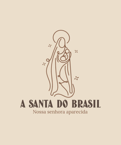 T-Shirt Design Maker with a Nossa Senhora Aparecida Quote and an Abstract Graphic 4067e