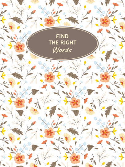 Notebook Cover Design Maker Featuring Botanical Patterns 4398e-el1