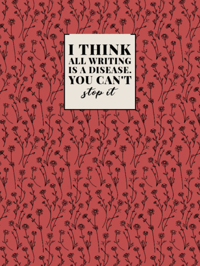 Notebook Cover Template Featuring a Flower Pattern 4390e-el1