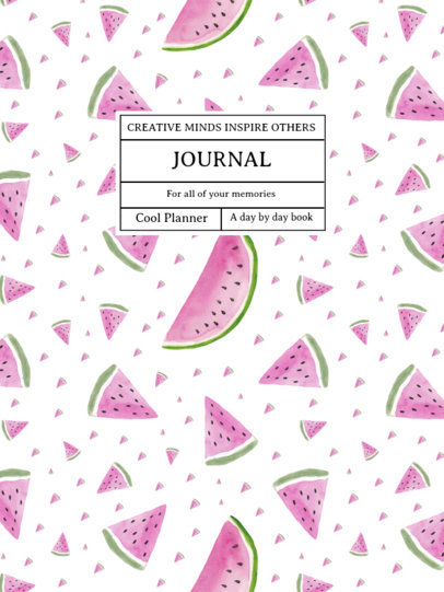 Notebook Cover Creator Featuring Watermelon Graphics 4396c-el1