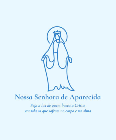 Religious T-Shirt Design Template with a Quote About Nossa Senhora Aparecida 4067d