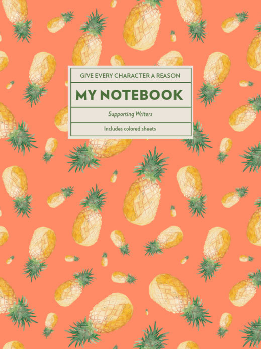 Placeit - Notebook Cover Template Featuring Illustrated Pineapples