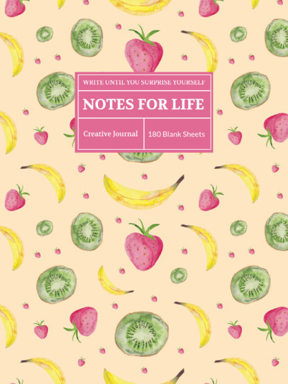 Notebook Cover Generator Featuring an Illustrated Fruit Pattern 4396e-el1