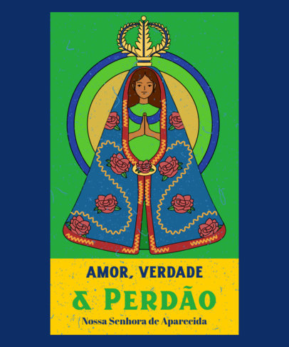 T-Shirt Design Template to Celebrate Nossa Senhora Aparecida Day 4066c