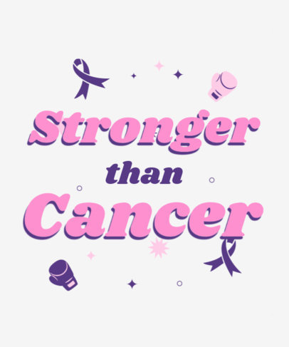 T-Shirt Design Template Featuring a Breast Cancer Awareness Quote