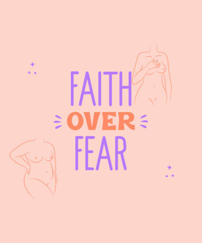 T-Shirt Design Template with a Faithful Quote for Breast Cancer Awareness Month